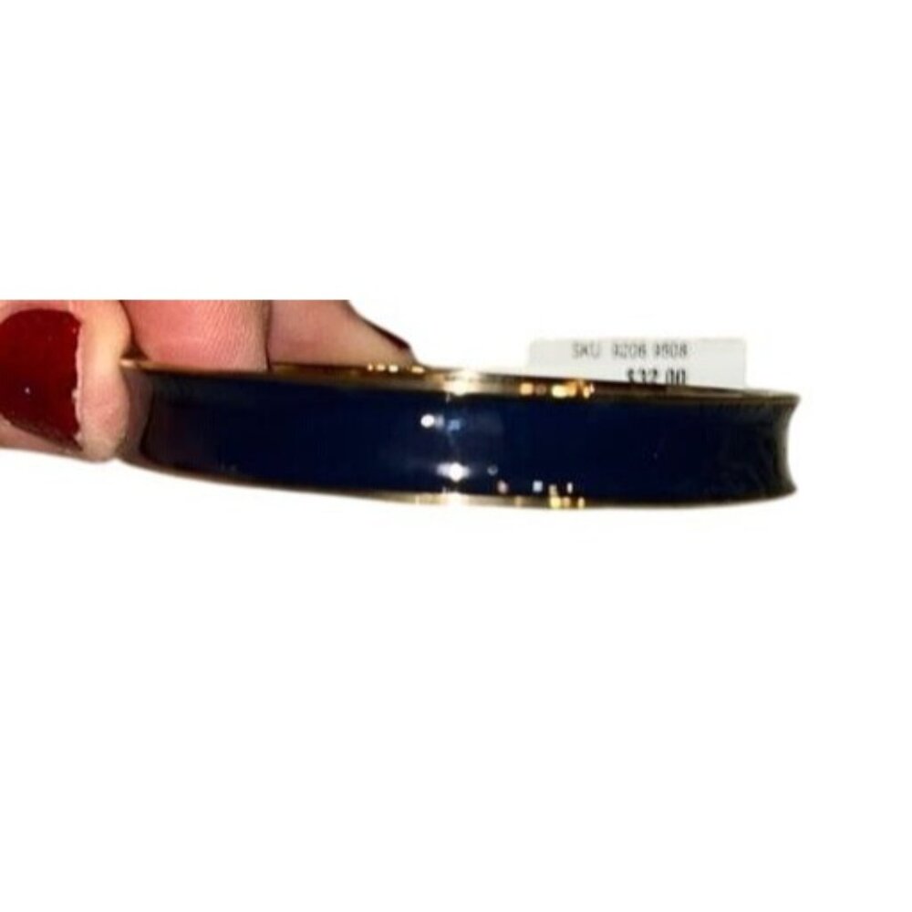 Ben-Amun Gold-Tone & Navy Enamel Bangle Bracelet